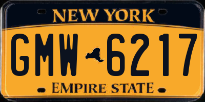 NY license plate GMW6217