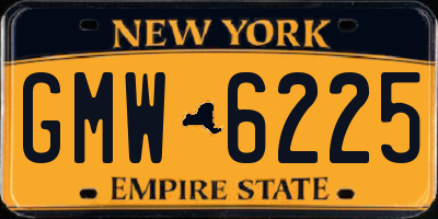 NY license plate GMW6225
