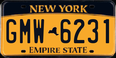NY license plate GMW6231