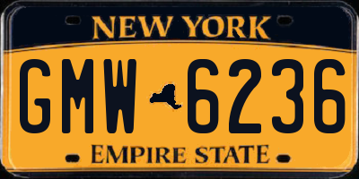 NY license plate GMW6236