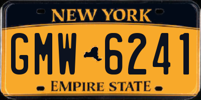 NY license plate GMW6241