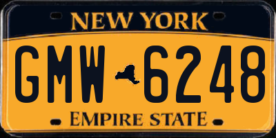 NY license plate GMW6248