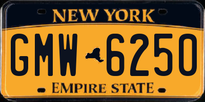 NY license plate GMW6250