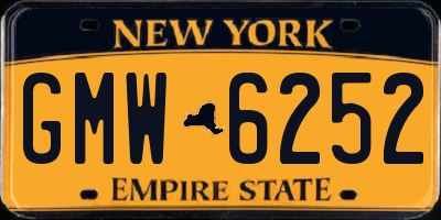 NY license plate GMW6252