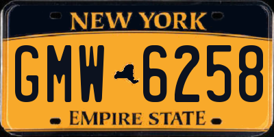NY license plate GMW6258