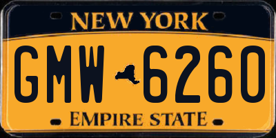 NY license plate GMW6260