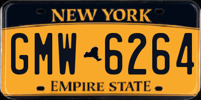 NY license plate GMW6264
