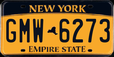 NY license plate GMW6273