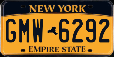 NY license plate GMW6292