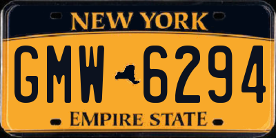 NY license plate GMW6294