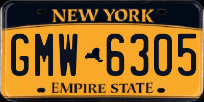 NY license plate GMW6305