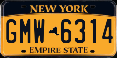 NY license plate GMW6314