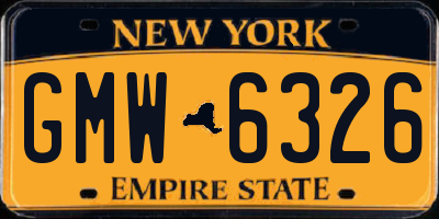 NY license plate GMW6326
