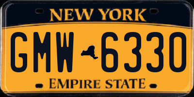 NY license plate GMW6330