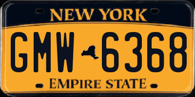NY license plate GMW6368