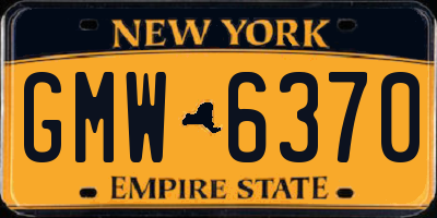 NY license plate GMW6370