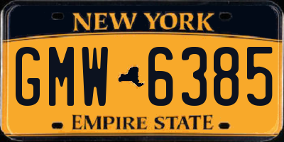NY license plate GMW6385