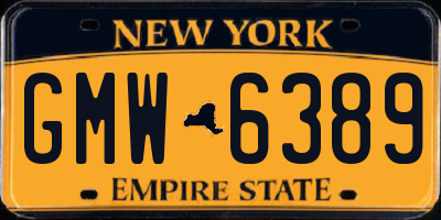 NY license plate GMW6389