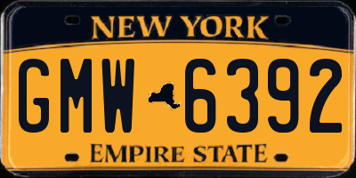 NY license plate GMW6392