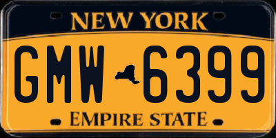 NY license plate GMW6399