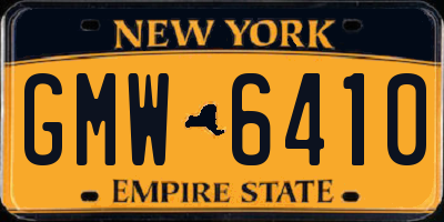 NY license plate GMW6410