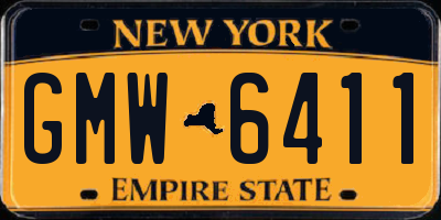 NY license plate GMW6411