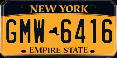 NY license plate GMW6416
