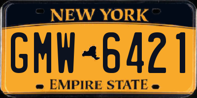 NY license plate GMW6421