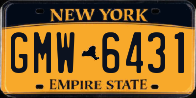 NY license plate GMW6431