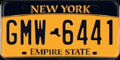 NY license plate GMW6441