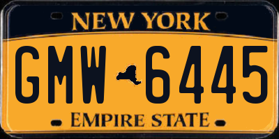 NY license plate GMW6445