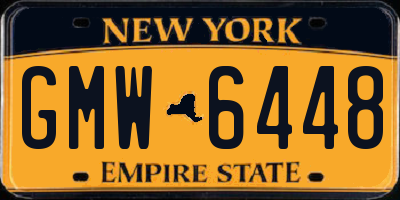 NY license plate GMW6448