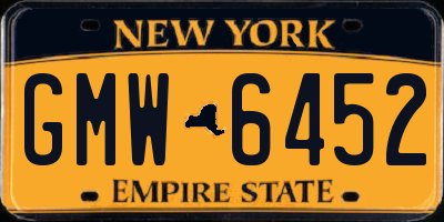 NY license plate GMW6452