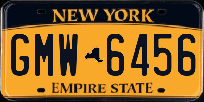 NY license plate GMW6456