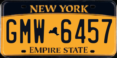 NY license plate GMW6457