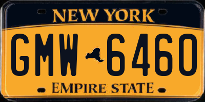 NY license plate GMW6460