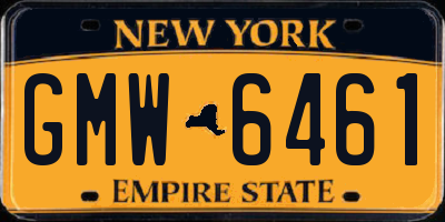 NY license plate GMW6461
