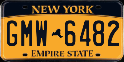 NY license plate GMW6482