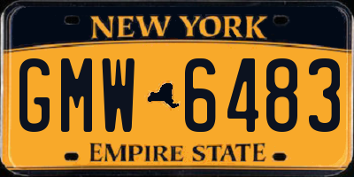 NY license plate GMW6483