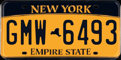 NY license plate GMW6493