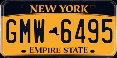 NY license plate GMW6495