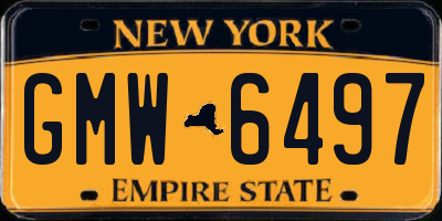NY license plate GMW6497