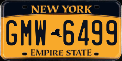 NY license plate GMW6499