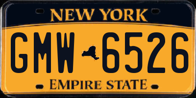 NY license plate GMW6526