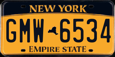 NY license plate GMW6534