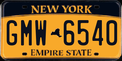 NY license plate GMW6540