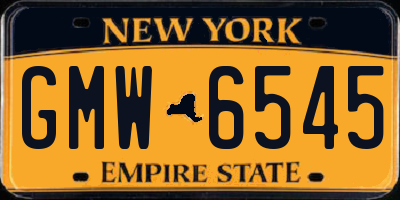 NY license plate GMW6545