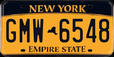 NY license plate GMW6548
