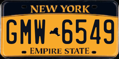 NY license plate GMW6549