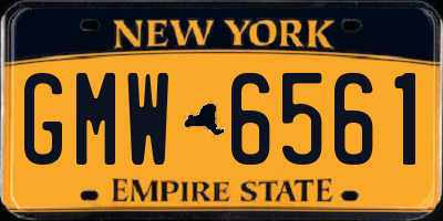 NY license plate GMW6561